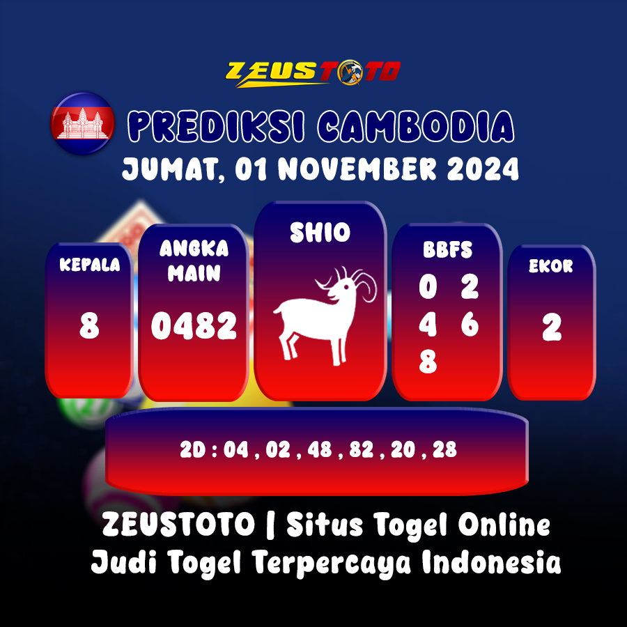 PREDIKSI TOGEL CAMBODIA HARI INI 01 NOVEMBER 2024