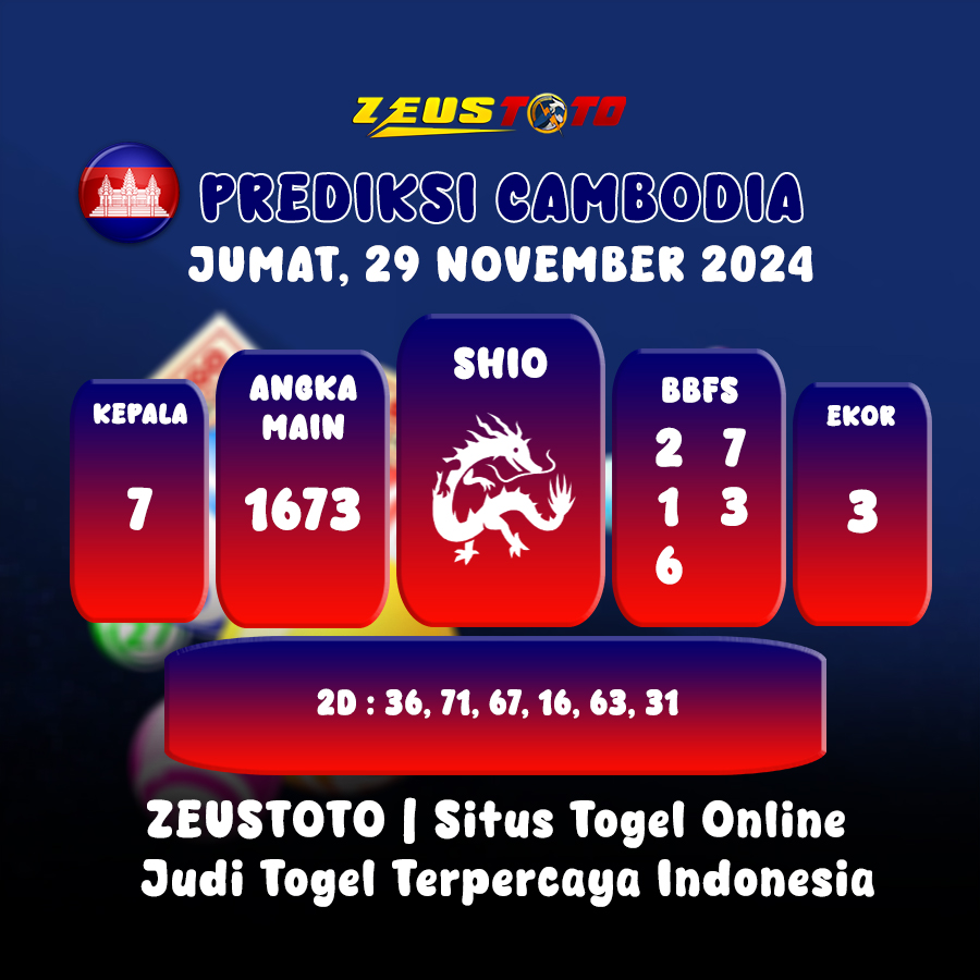 PREDIKSI TOGEL CAMBODIA HARI INI 29 NOVEMBER 2024