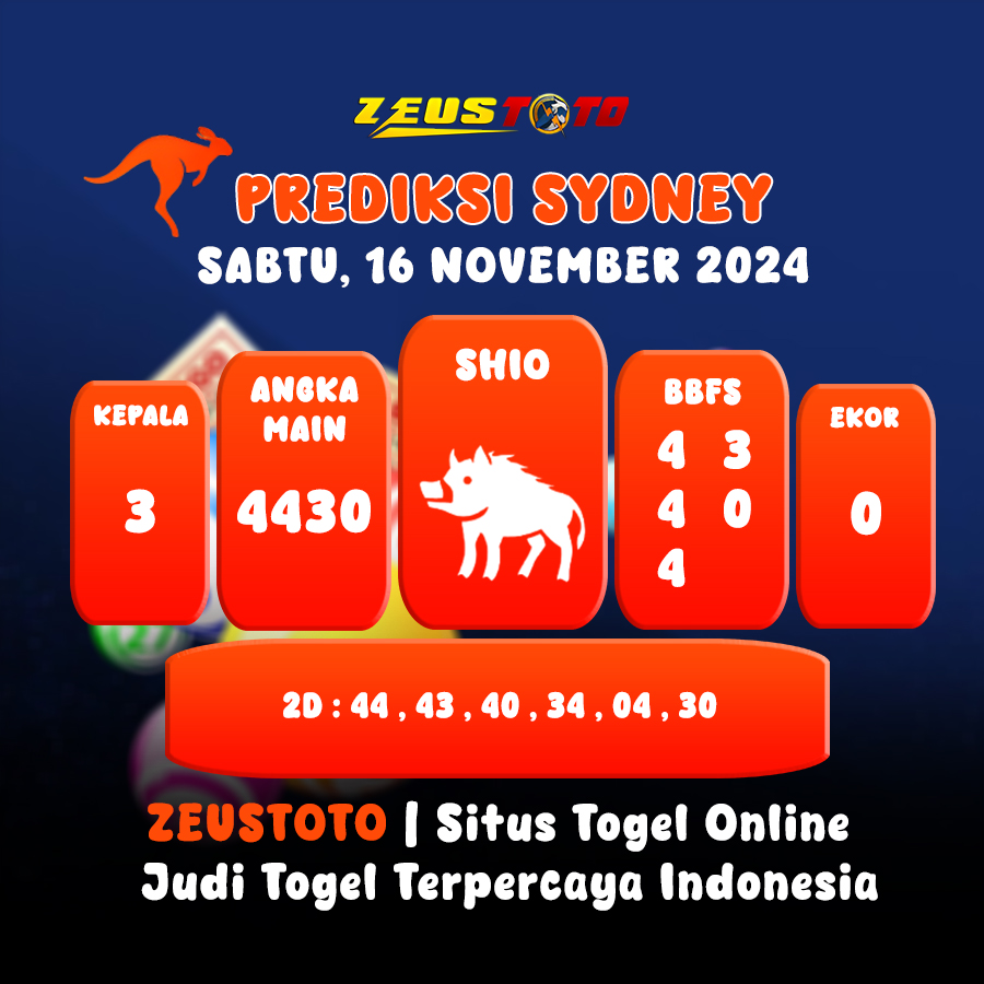 PREDIKSI TOGEL SYDNEY HARI INI 16 NOVEMBER 2024