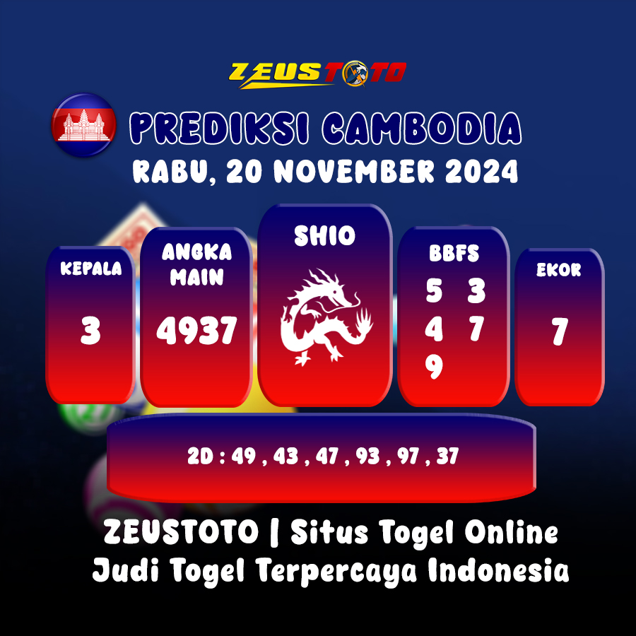 PREDIKSI TOGEL CAMBODIA HARI INI 20 NOVEMBER 2024