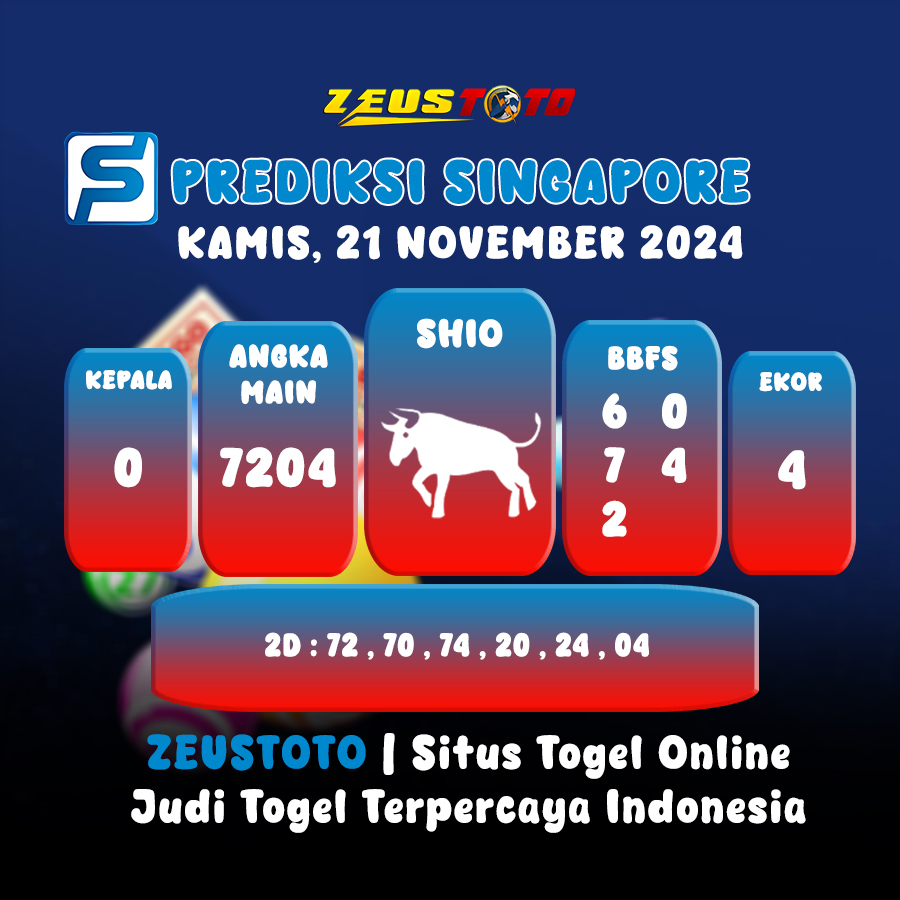 PREDIKSI TOGEL SINGAPORE HARI INI 21 NOVEMBER 2024