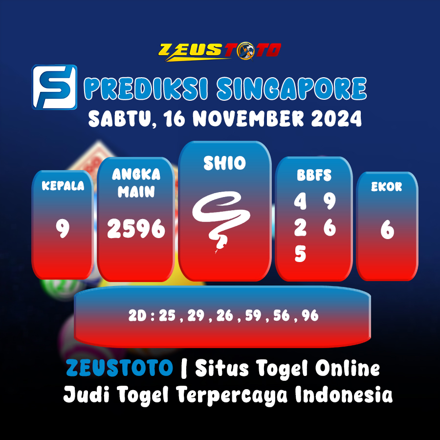 PREDIKSI TOGEL SINGAPORE HARI INI 16 NOVEMBER 2024