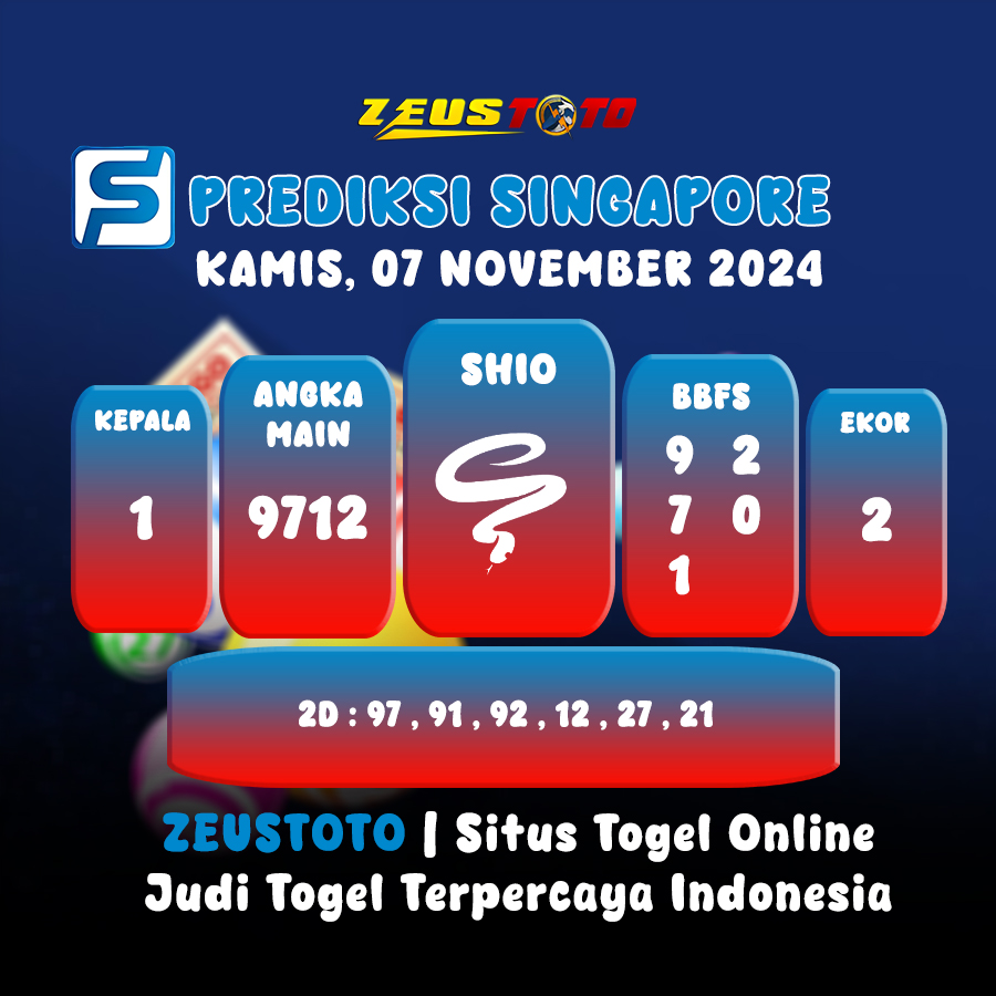 PREDIKSI TOGEL SINGAPORE HARI INI 07 NOVEMBER 2024