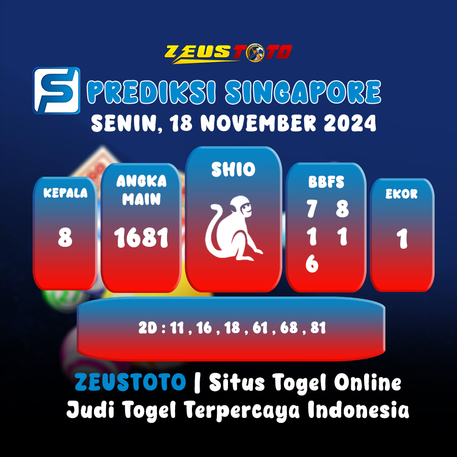 PREDIKSI TOGEL SINGAPORE HARI INI 18 NOVEMBER 2024