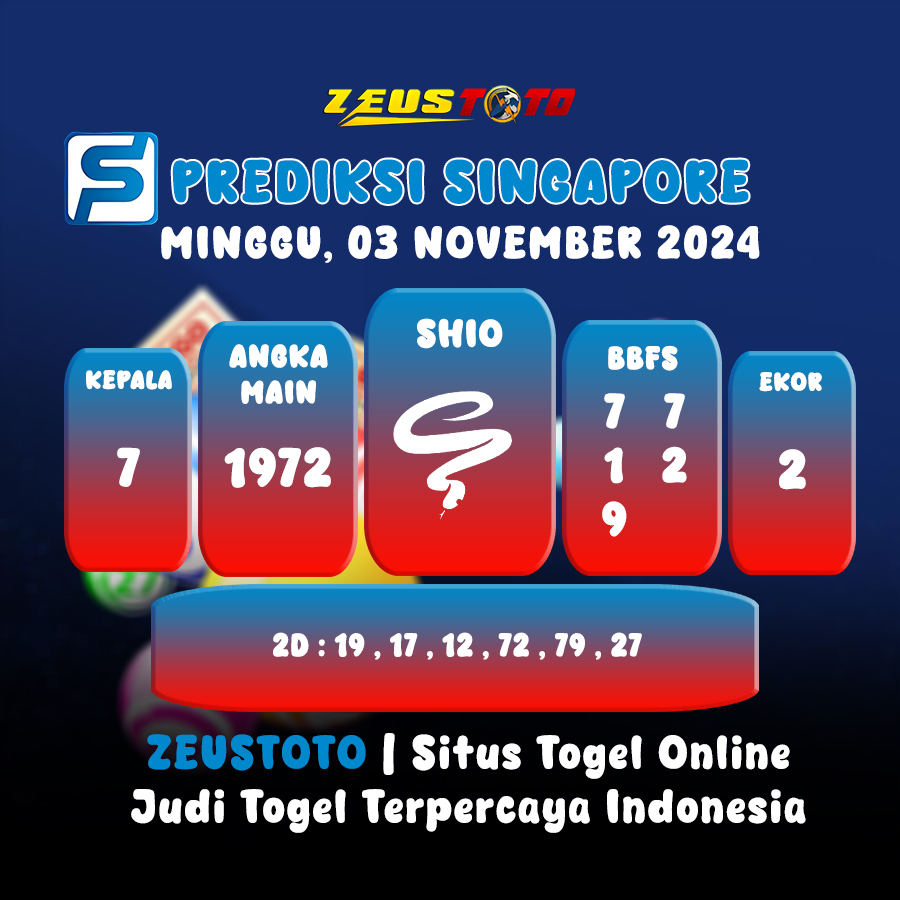 PREDIKSI TOGEL SINGAPORE HARI INI 03 NOVEMBER 2024