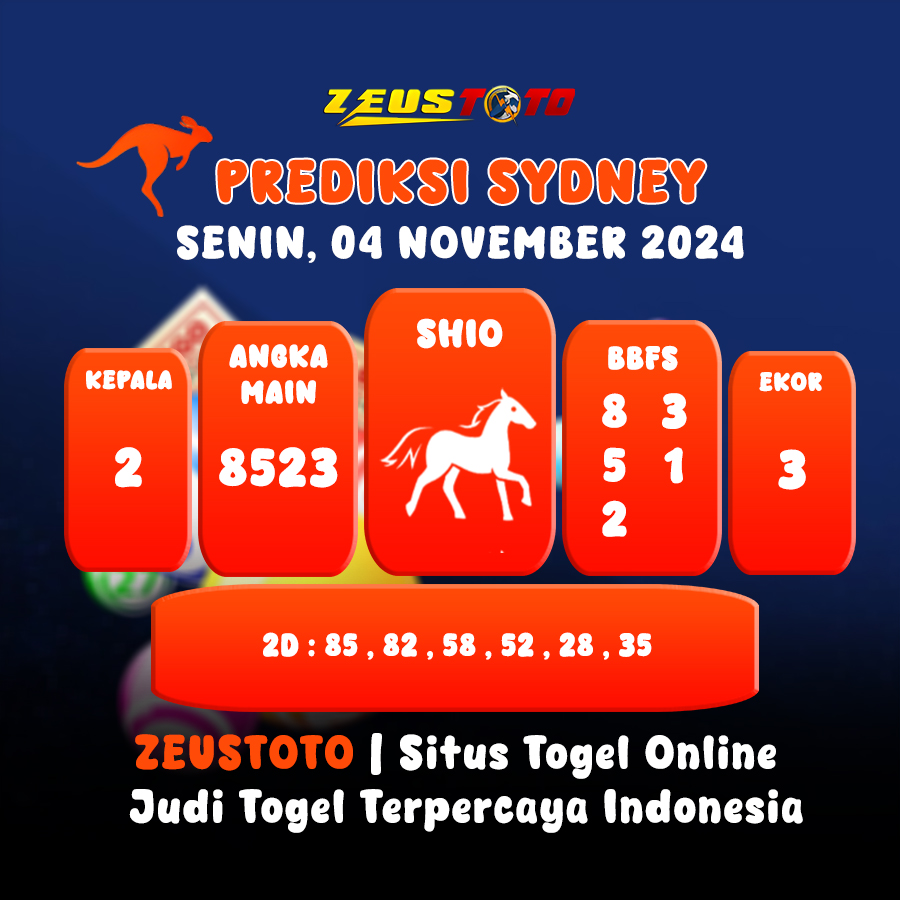 PREDIKSI TOGEL SYDNEY HARI INI 04 NOVEMBER 2024