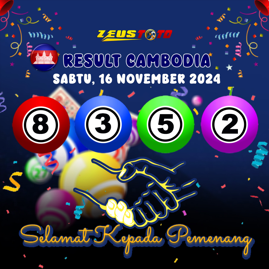 RESULT CAMBODIA HARI INI SABTU 16 NOVEMBER 2024