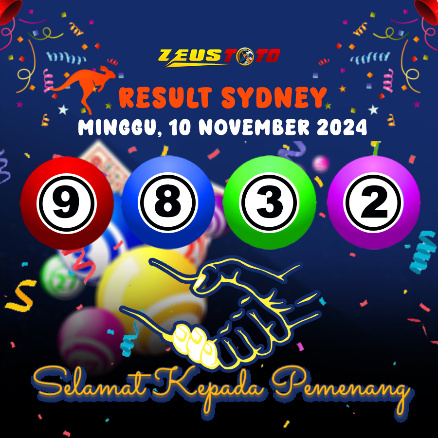 RESULT SYDNEY HARI INI MINGGU 10 NOVEMBER 2024