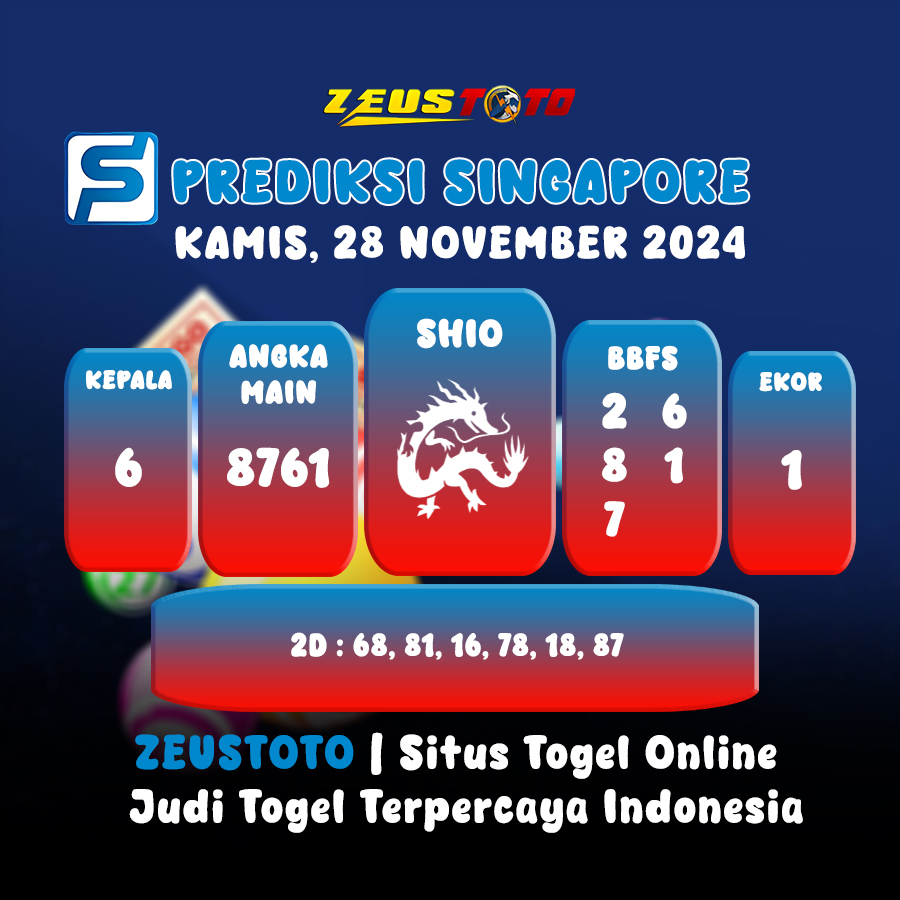 PREDIKSI TOGEL SINGAPORE HARI INI 28 NOVEMBER 2024