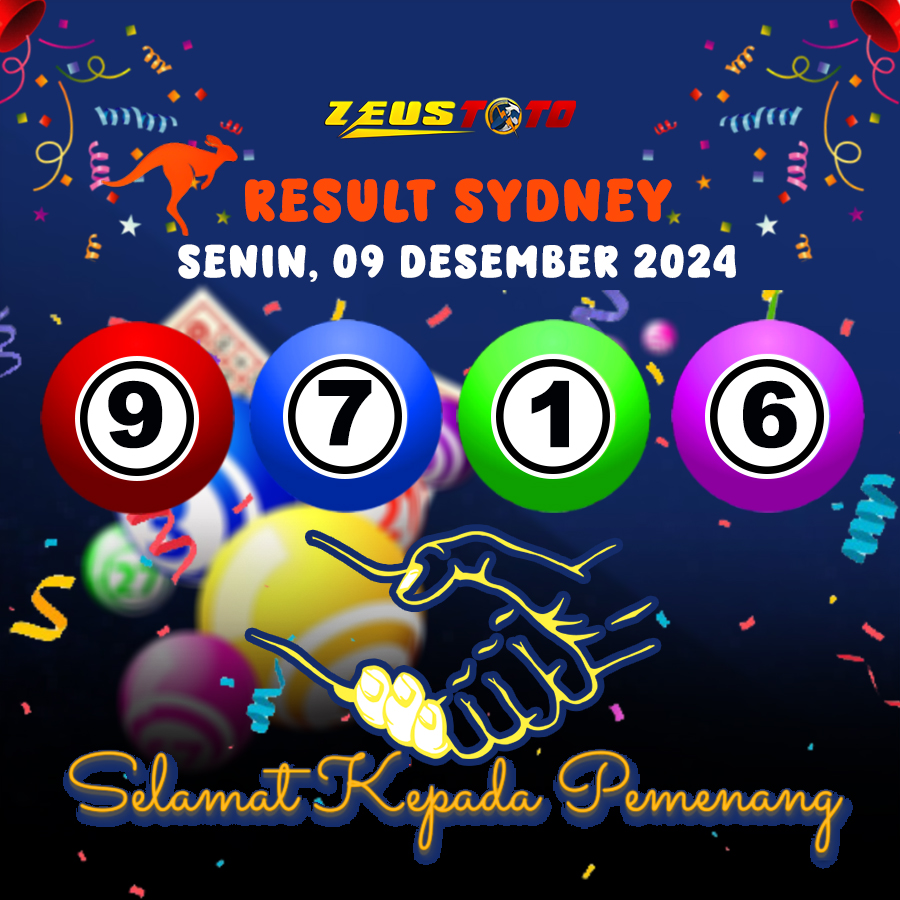 RESULT SYDNEY HARI INI SENIN 09 DESEMBER 2024