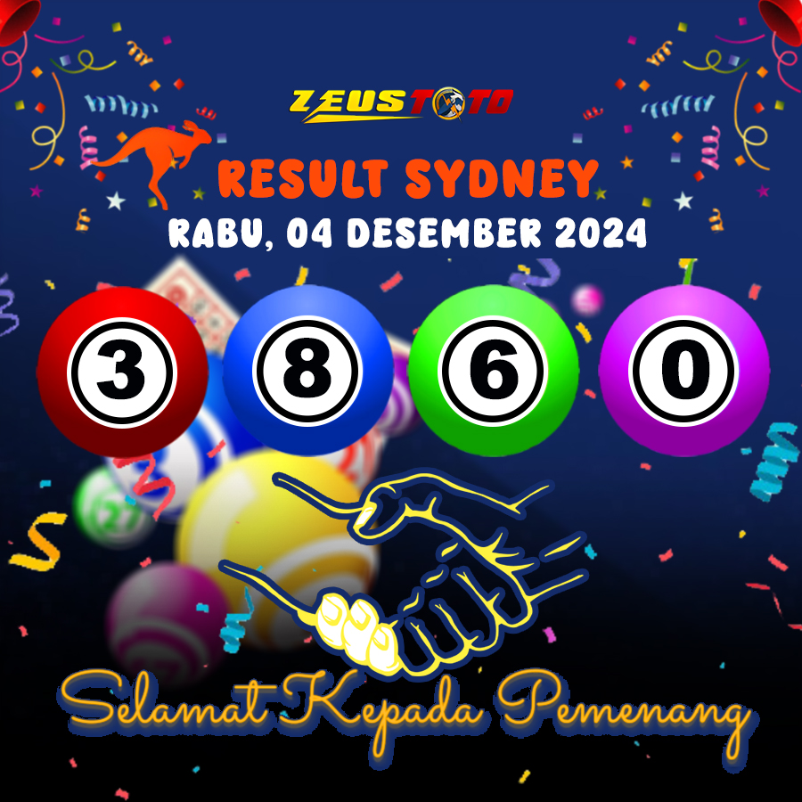 RESULT SYDNEY HARI INI RABU 04 DESEMBER 2024