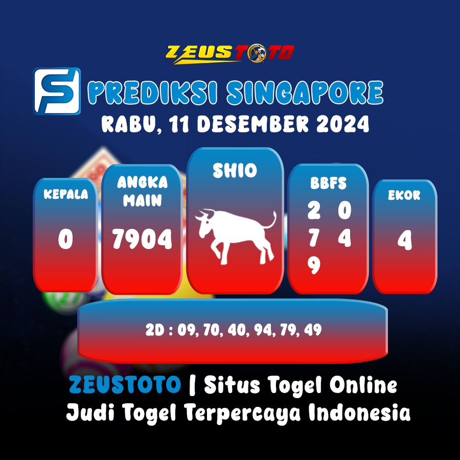 PREDIKSI TOGEL SINGAPORE HARI INI 11 DESEMBER 2024