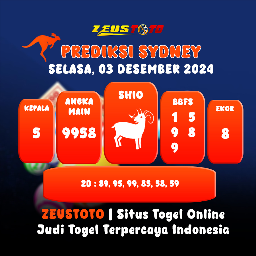 PREDIKSI TOGEL SYDNEY HARI INI 03 DESEMBER 2024