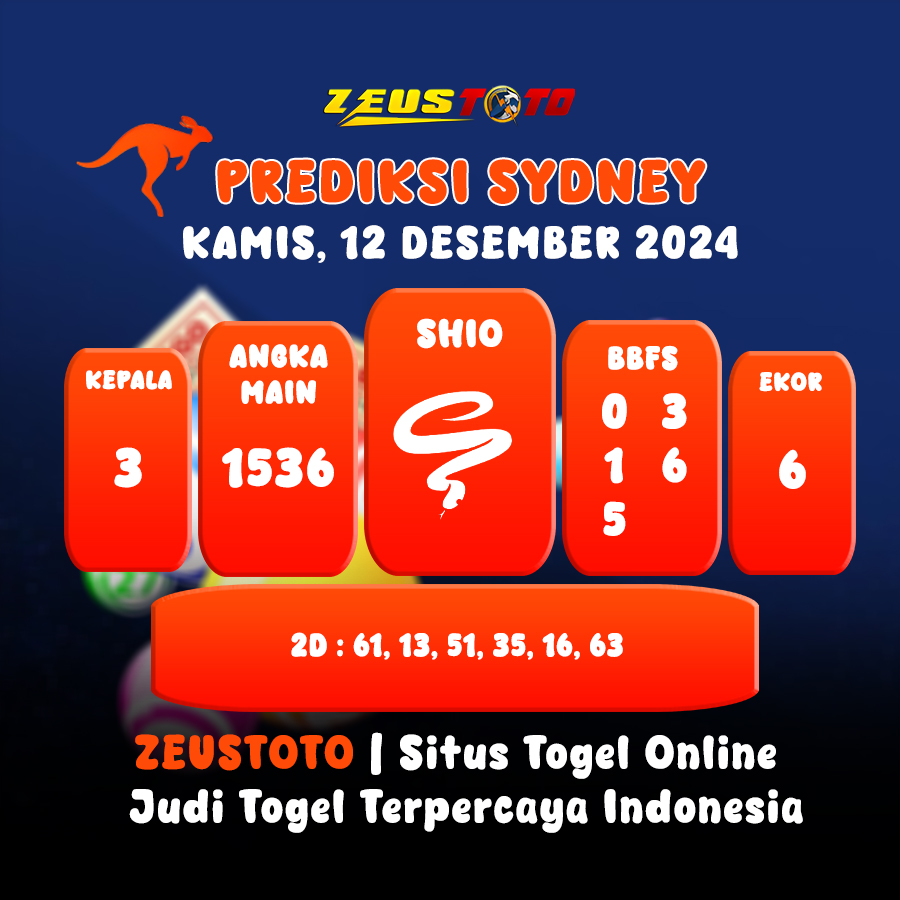 PREDIKSI TOGEL SYDNEY HARI INI 12 DESEMBER 2024