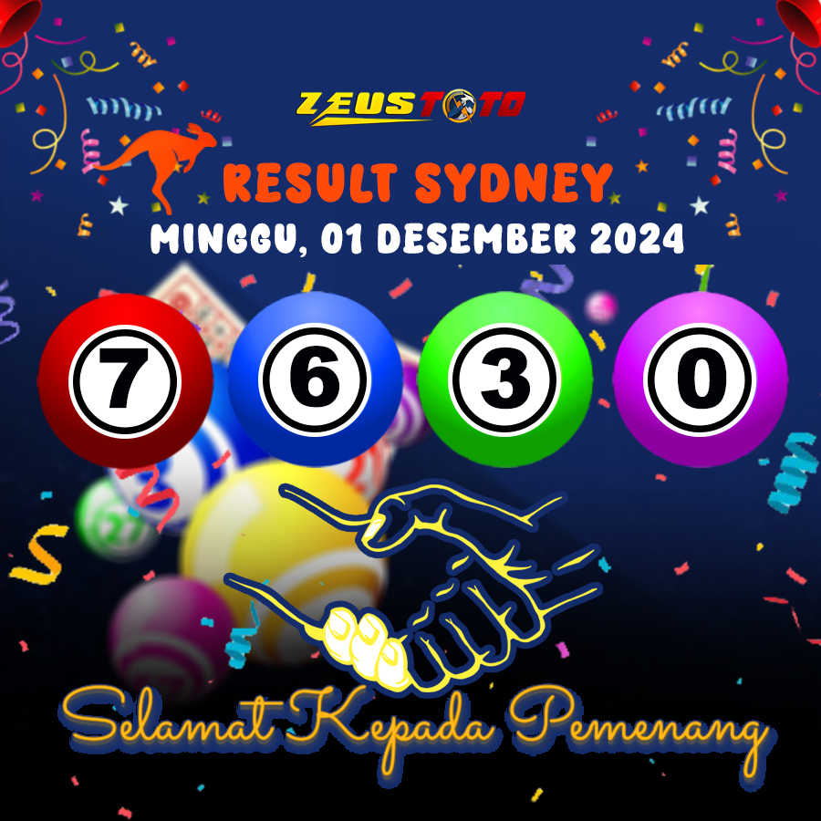 RESULT SYDNEY HARI INI MINGGU 01 DESEMBER 2024