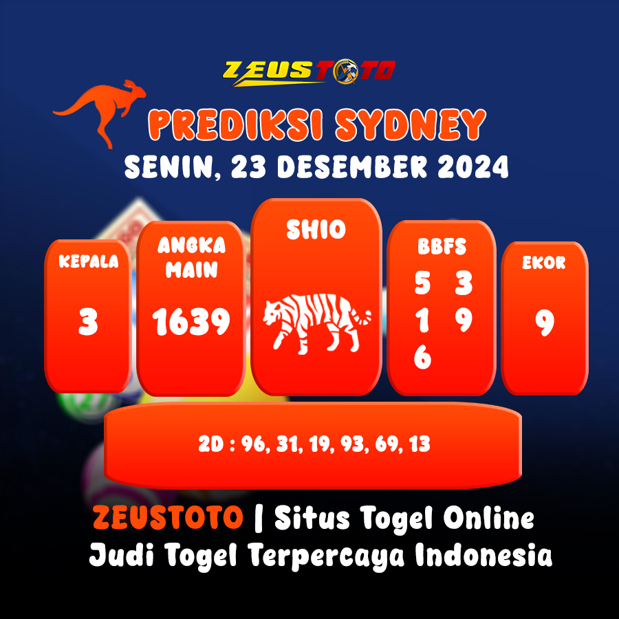 PREDIKSI TOGEL SYDNEY HARI INI 23 DESEMBER 2024