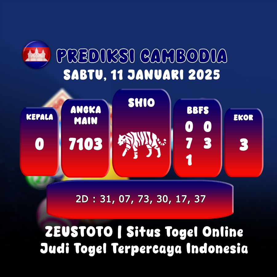 PREDIKSI TOGEL CAMBODIA HARI INI 11 JANUARI 2025