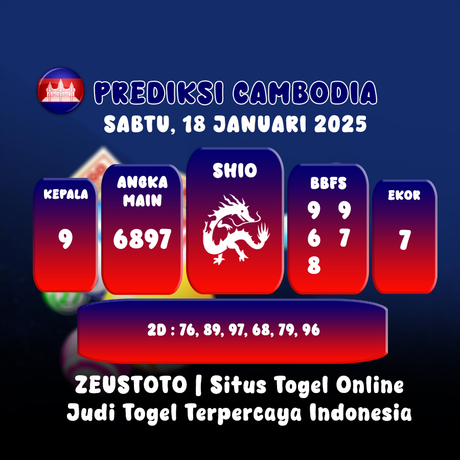 PREDIKSI TOGEL CAMBODIA HARI INI 18 JANUARI 2025