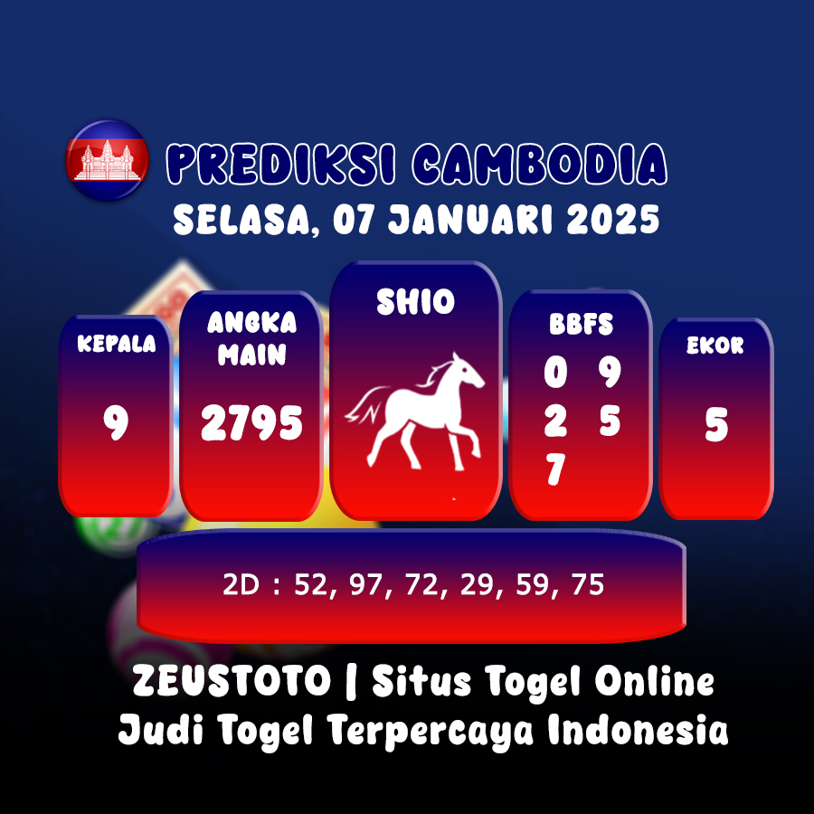 PREDIKSI TOGEL CAMBODIA HARI INI 07 JANUARI 2025