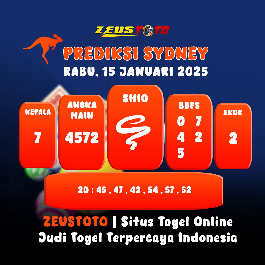 PREDIKSI TOGEL SYDNEY HARI INI 15 JANUARI 2025