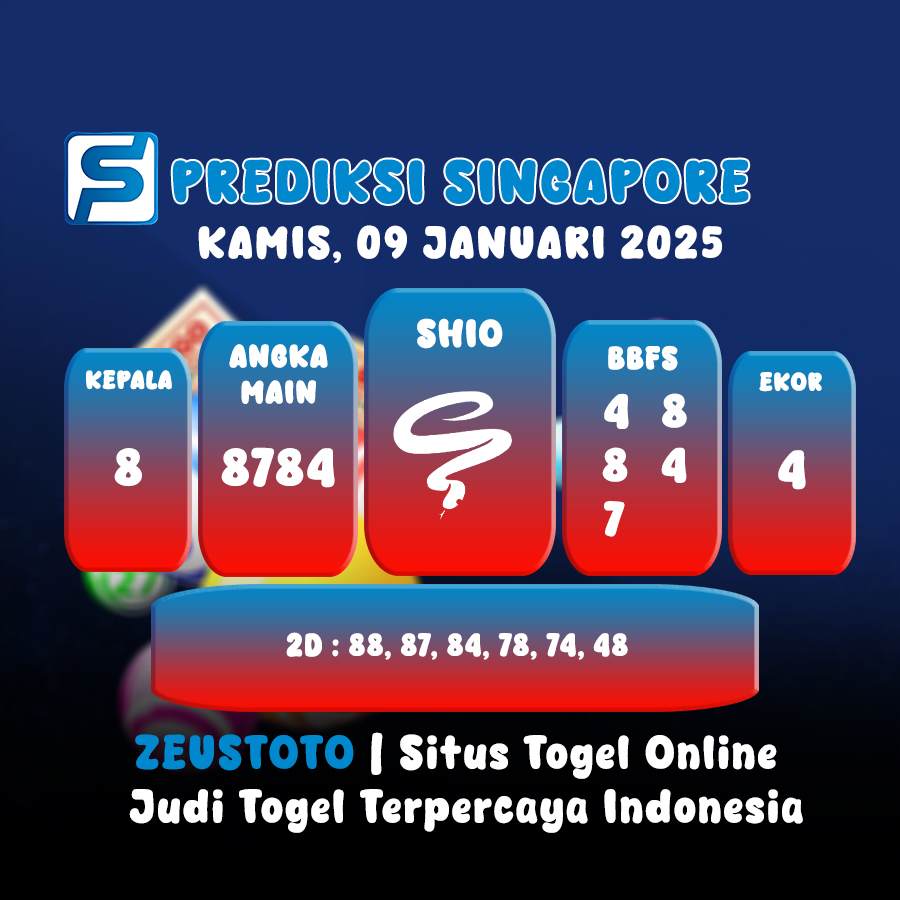 PREDIKSI TOGEL SINGAPORE HARI INI 09 JANUARI 2025