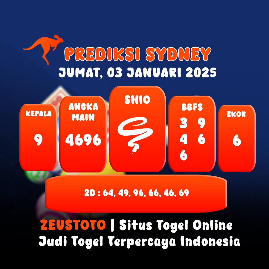 PREDIKSI TOGEL SYDNEY HARI INI 03 JANUARI 2025