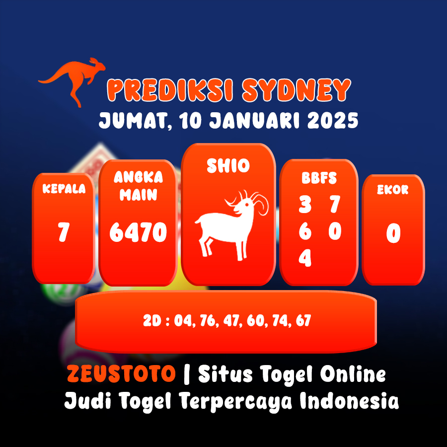 PREDIKSI TOGEL SYDNEY HARI INI 10 JANUARI 2025