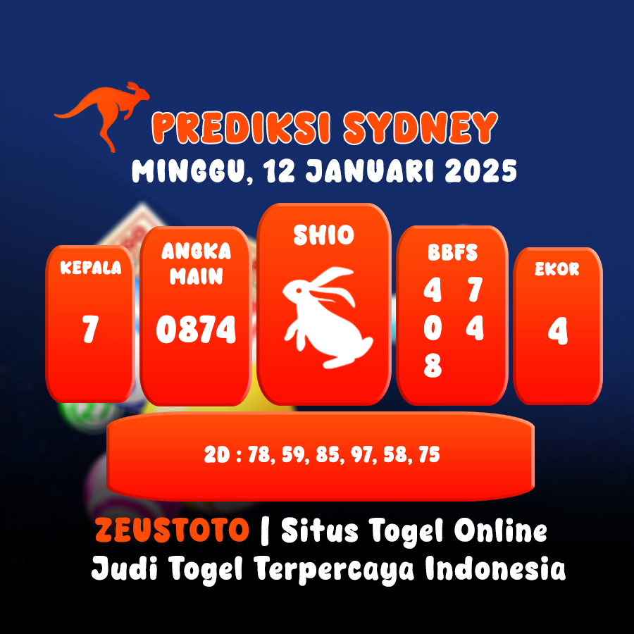 PREDIKSI TOGEL SYDNEY HARI INI 12 JANUARI 2025