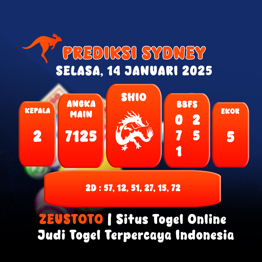 PREDIKSI TOGEL SYDNEY HARI INI 14 JANUARI 2025