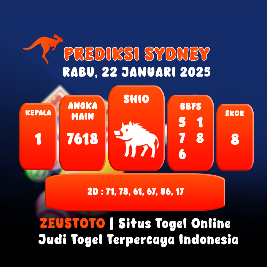 PREDIKSI TOGEL SYDNEY HARI INI 22 JANUARI 2025