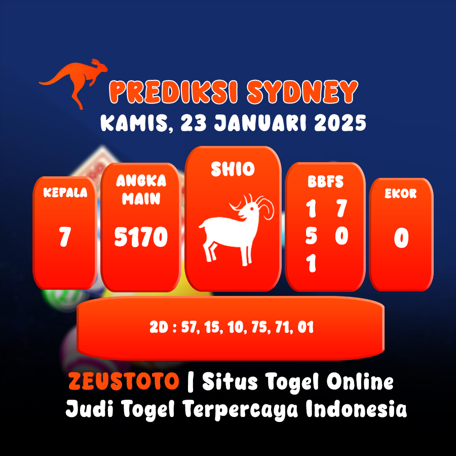 PREDIKSI TOGEL SYDNEY HARI INI 23 JANUARI 2025