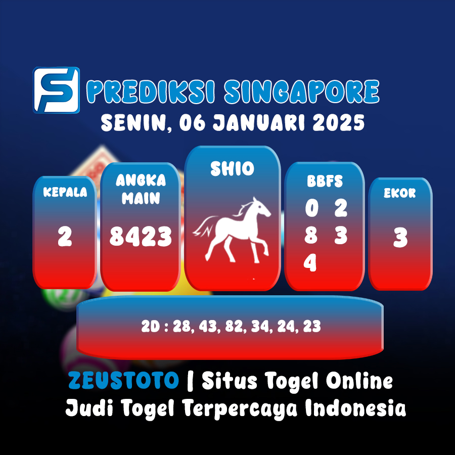 PREDIKSI TOGEL SINGAPORE HARI INI 06 JANUARI 2025