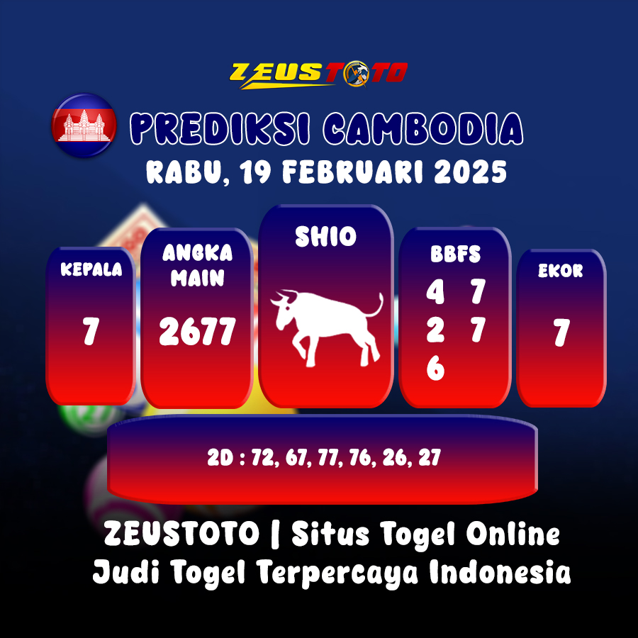 PREDIKSI TOGEL CAMBODIA HARI INI 19 FEBRUARI 2025