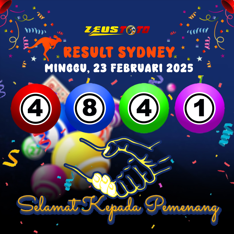 RESULT SYDNEY HARI INI MINGGU 23 FEBRUARI 2025