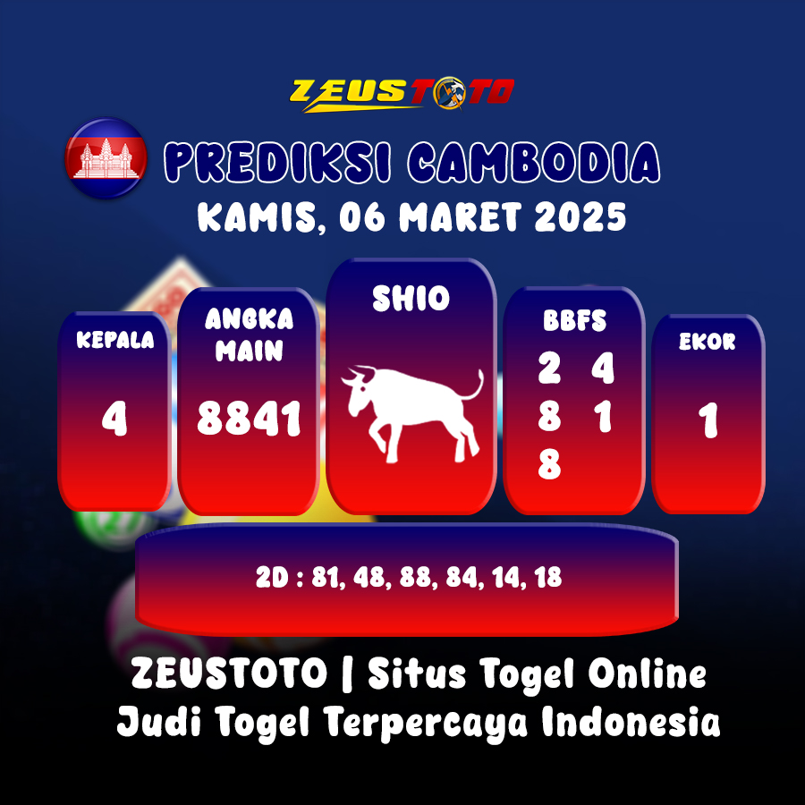 PREDIKSI TOGEL CAMBODIA HARI INI 06 MARET 2025