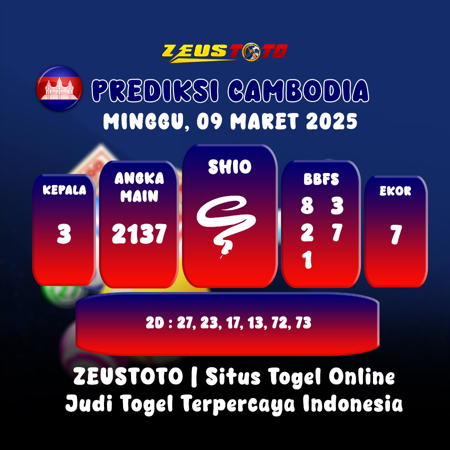 PREDIKSI TOGEL CAMBODIA HARI INI 09 MARET 2025