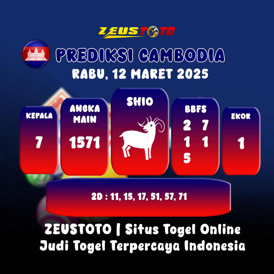 PREDIKSI TOGEL CAMBODIA HARI INI 12 MARET 2025