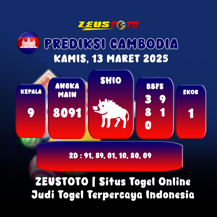 PREDIKSI TOGEL CAMBODIA HARI INI 13 MARET 2025