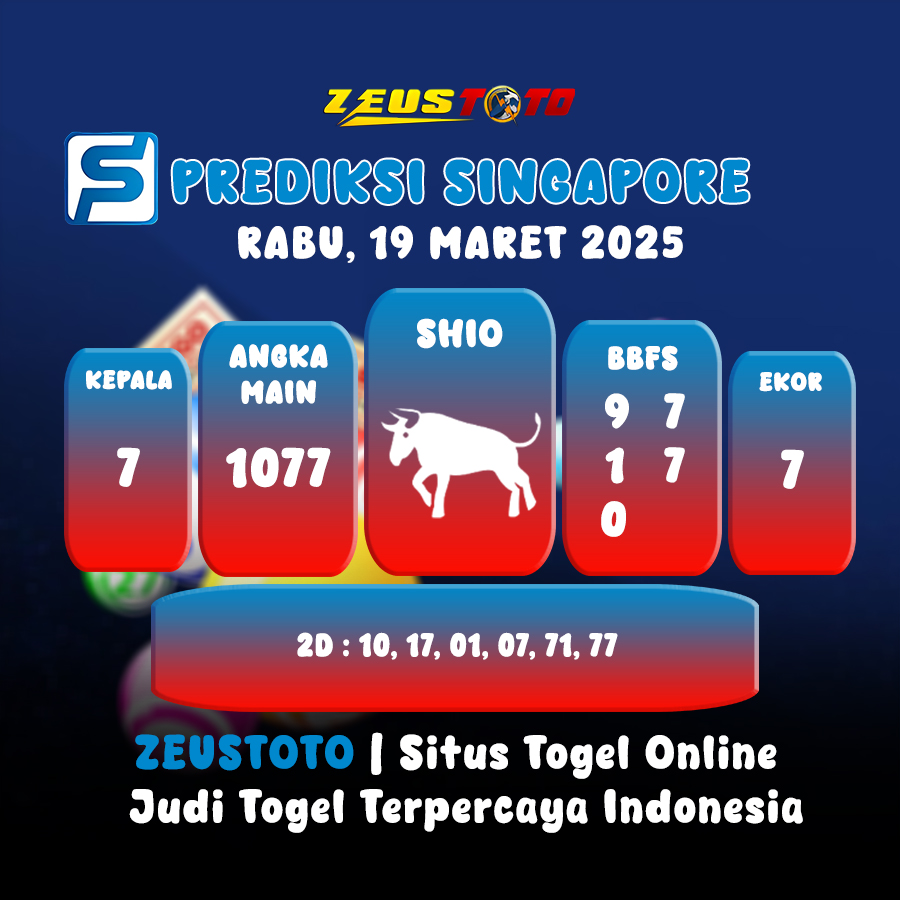 PREDIKSI TOGEL SINGAPORE HARI INI 19 MARET 2025