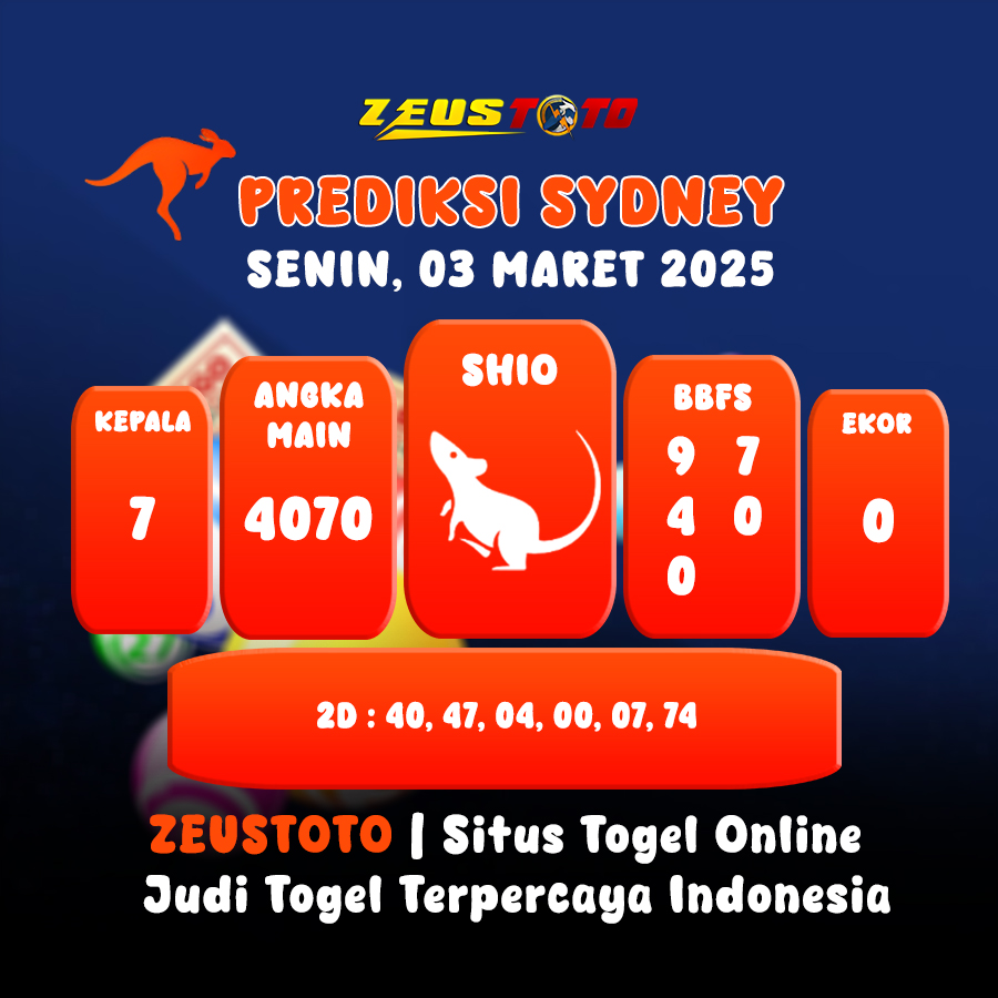 PREDIKSI TOGEL SYDNEY HARI INI 03 MARET 2025