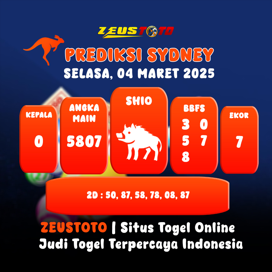 PREDIKSI TOGEL SYDNEY HARI INI 04 MARET 2025