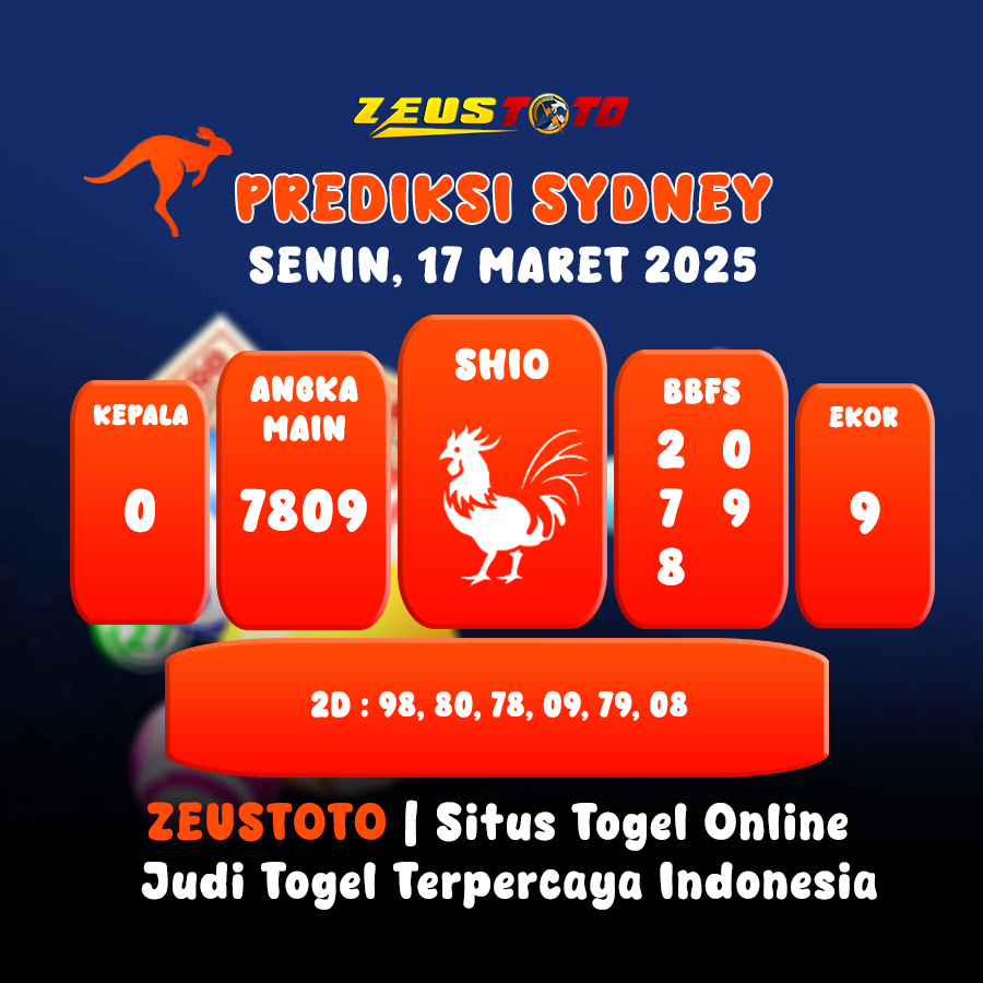 PREDIKSI TOGEL SYDNEY HARI INI 17 MARET 2025