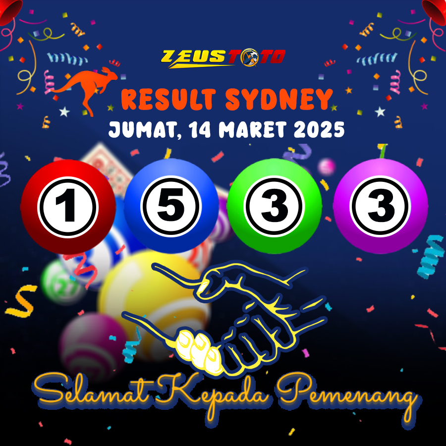 RESULT SYDNEY HARI INI JUMAT 14 MARET 2025