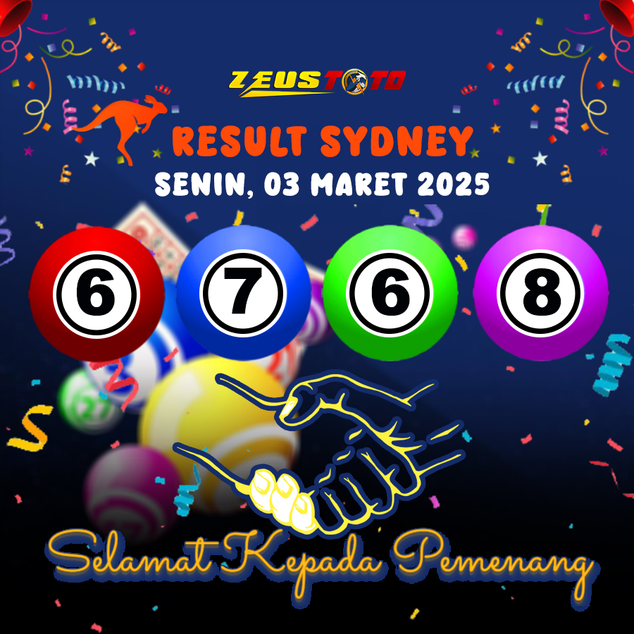 RESULT SYDNEY HARI INI SENIN 03 MARET 2025